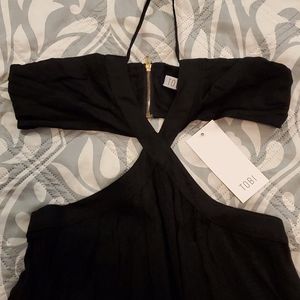 NWT Tobi black halter backless cut out maxi dress